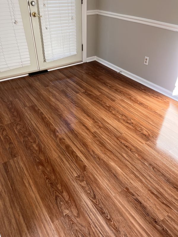 Polished hardwood floors