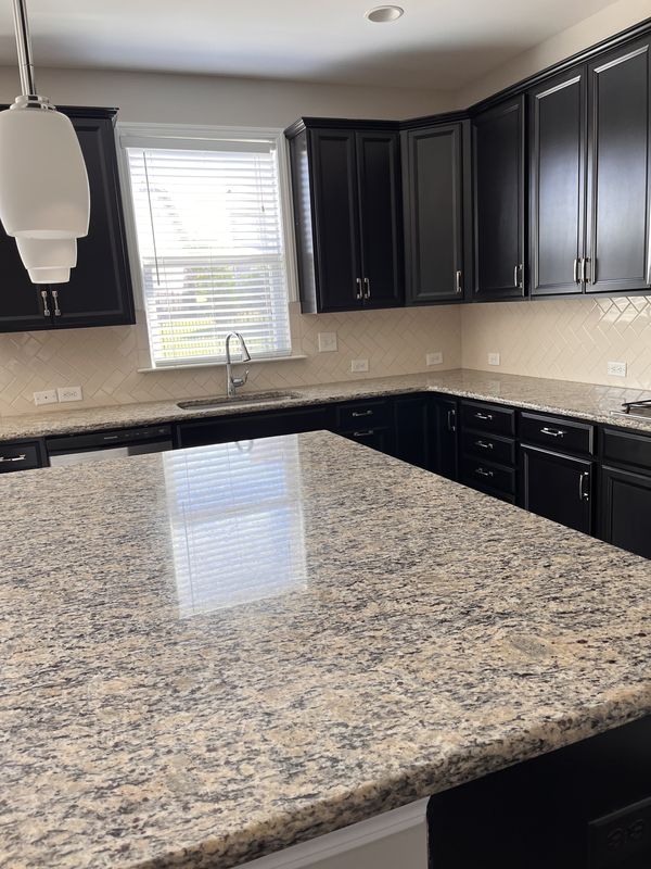 Clean granite kitchen island
